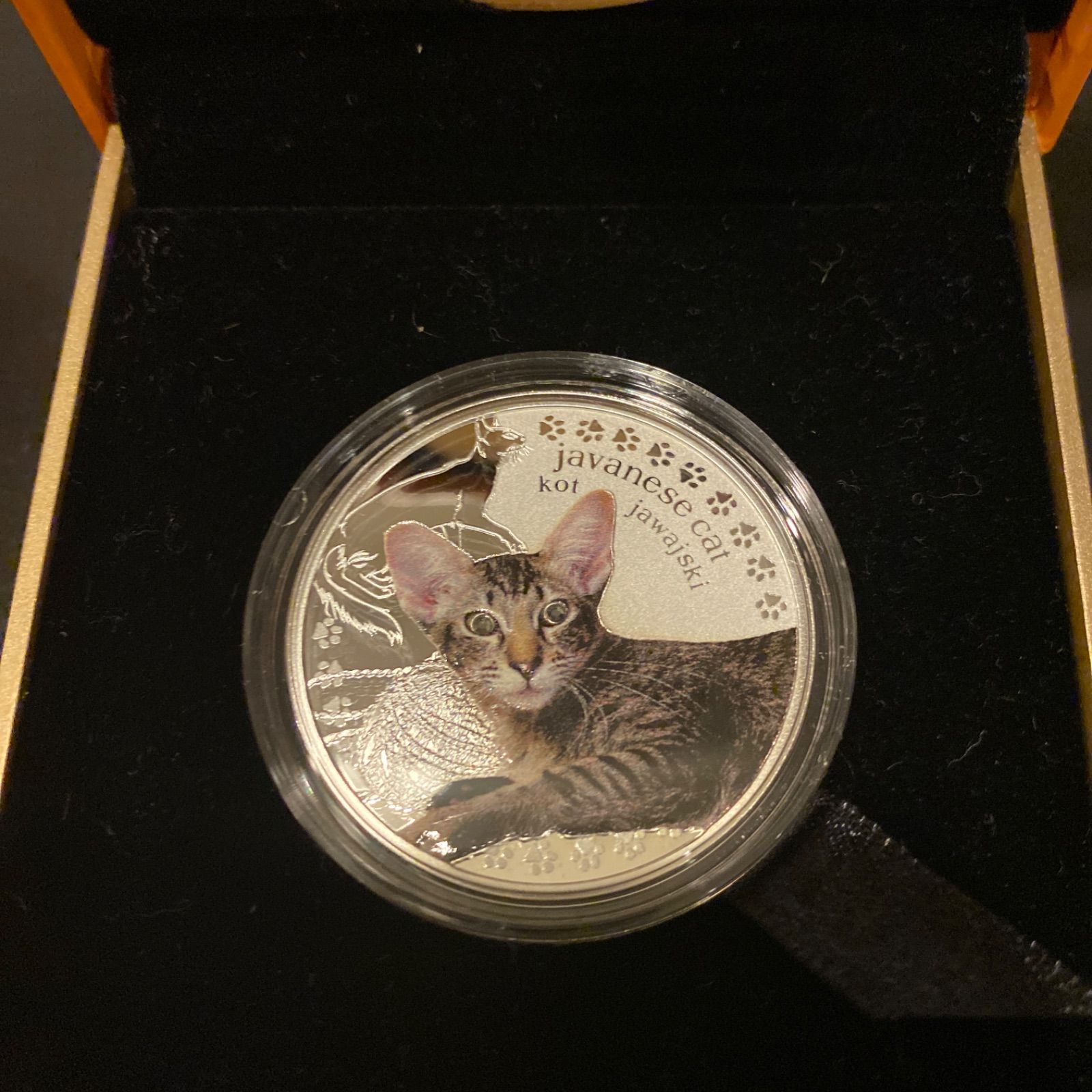 ニウエ 2014 日本猫 銀貨　プルーフ　オリジナル箱、証明書付き