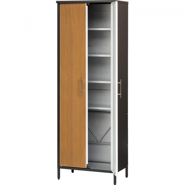 タカショー TAKASHO 美WOOD スリム収納庫M ブラック×ナチュラルウッド A BEW-ST02NW 屋外 両開き 物置 ストッカー