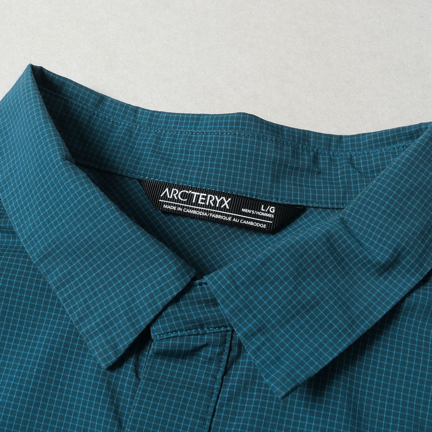ARC'TERYX 半袖チェックシャツ L 希少カラー ARC'TERYX アークテリクス チェック柄半袖シャツ グリーン L