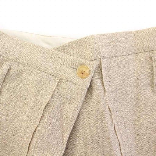 【中古】チカキサダ Chika Kisada テーパードパンツ スラックス 麻 リネン 1 ベージュ /BB レディース チカキサダ お買い得品 Chika Kisada テーパードパンツ スラックス 麻