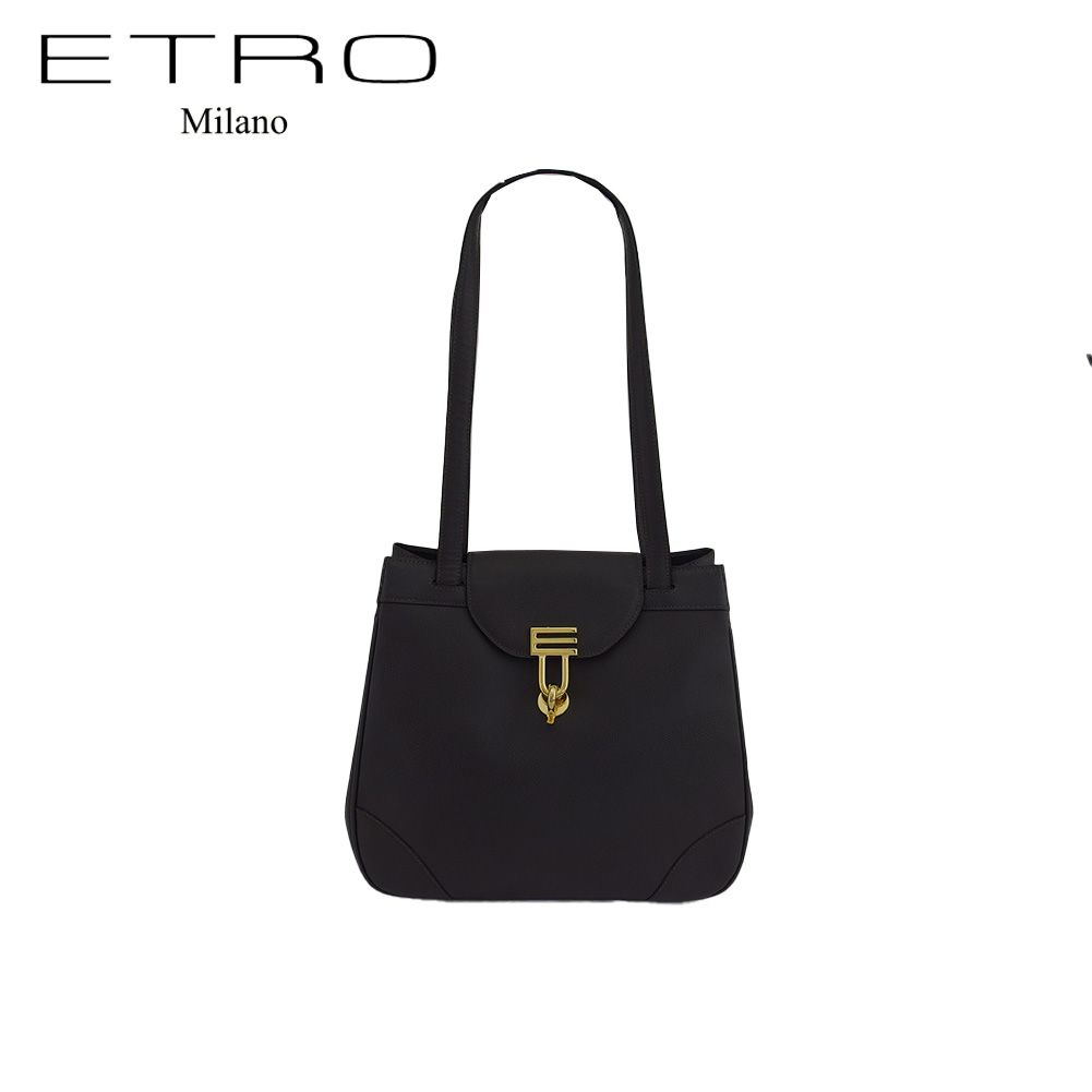 エトロ ETRO ショルダーバッグ Eマーク グレー 灰色 レディース