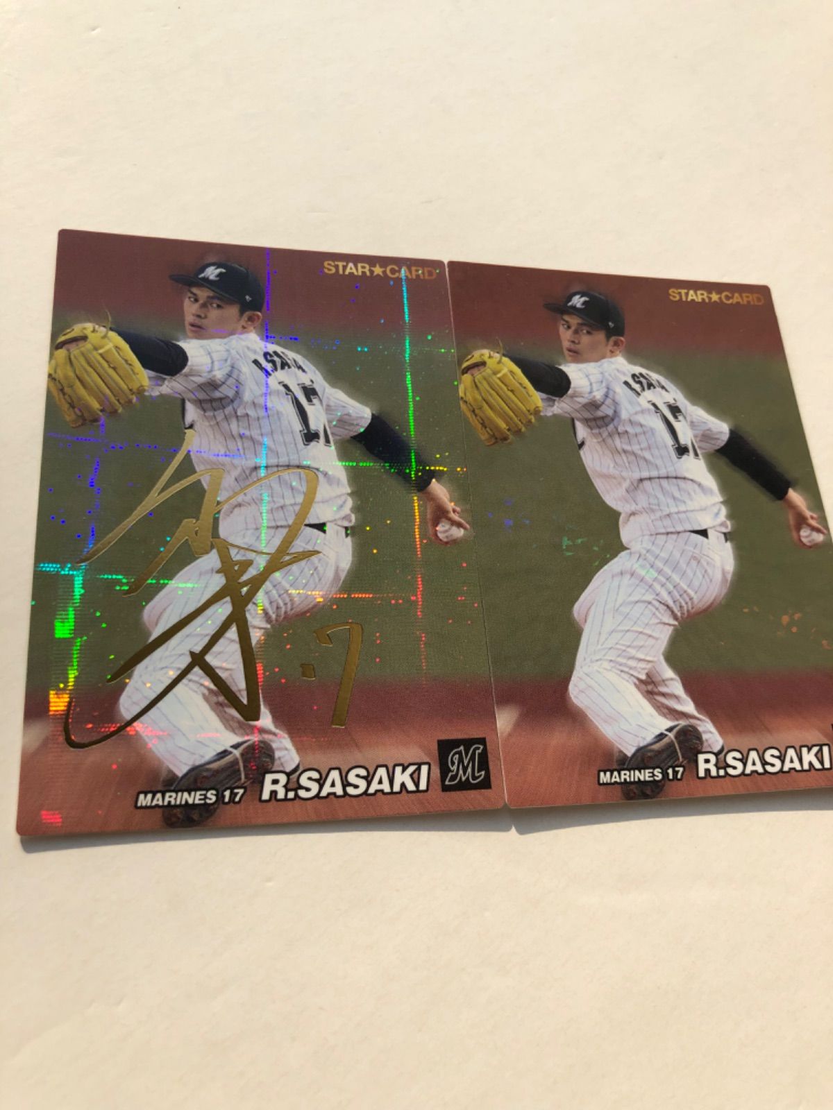 2022【カルビープロ野球チップス】佐々木朗希◎金サイン他◎2枚