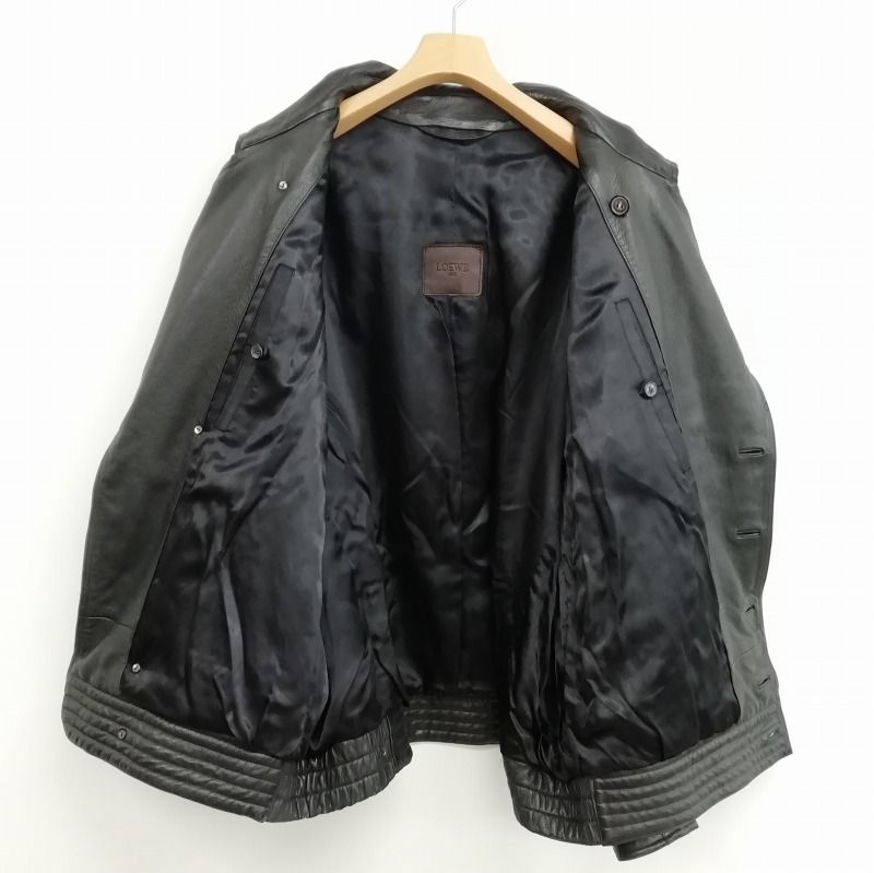 ロエベ LOEWE オールド ヴィンテージ レザー ジャケット ブルゾン 52