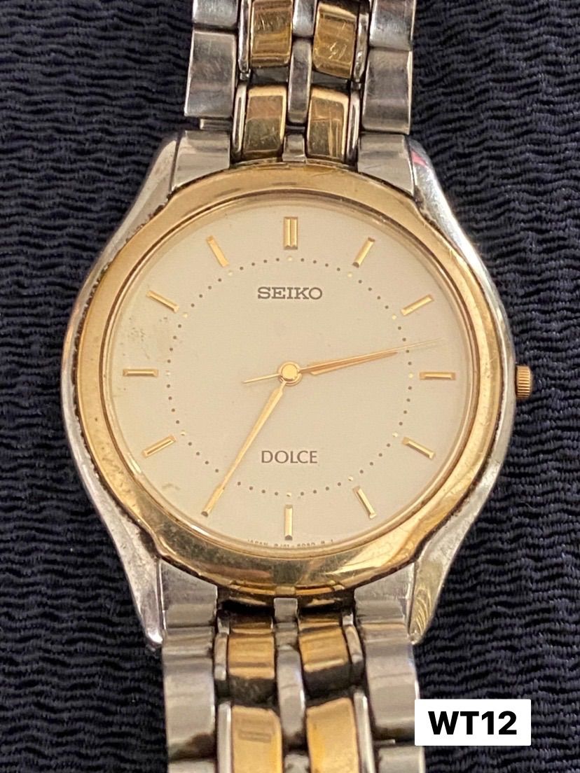 【美品稼働品】セイコー ドルチェ 8J41-6030 SEIKO DOLCE Discount Seiko Dolce 8J41-6030 White Silver Quartz Men's