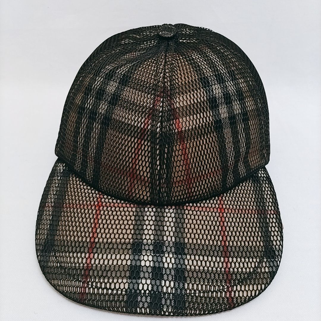 新品未使用】BURBERRY メッシュオーバーレイ チェック ベースボール 