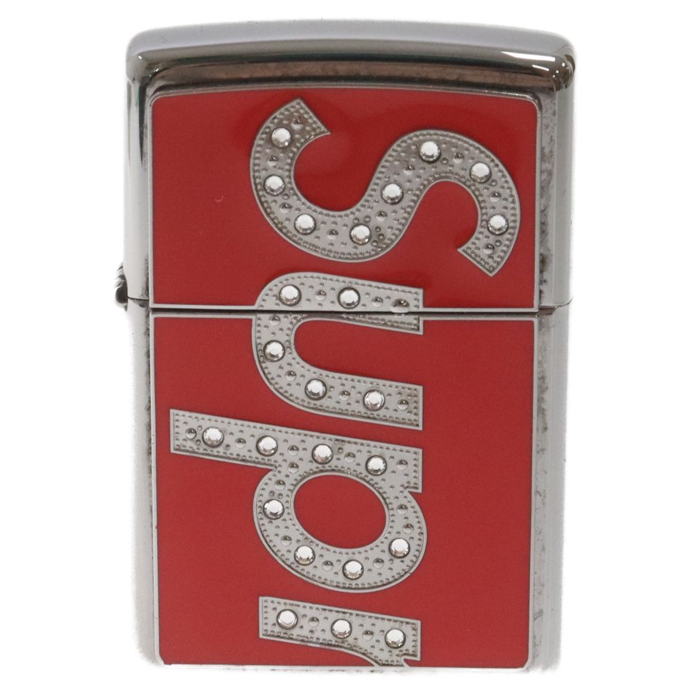 SUPREME (シュプリーム) 20AW Swarovski Zippo Lighter スワロフスキー ジッポー ライター レッド/シルバー