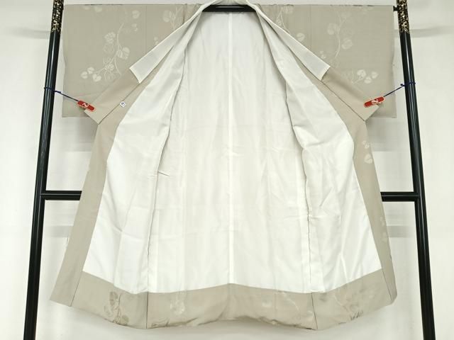 平和屋着物●京都の名門ブランド 銀花仙 長襦袢 袷 蔦の葉地紋 生壁色 正絹 ♥ AABA0342zg