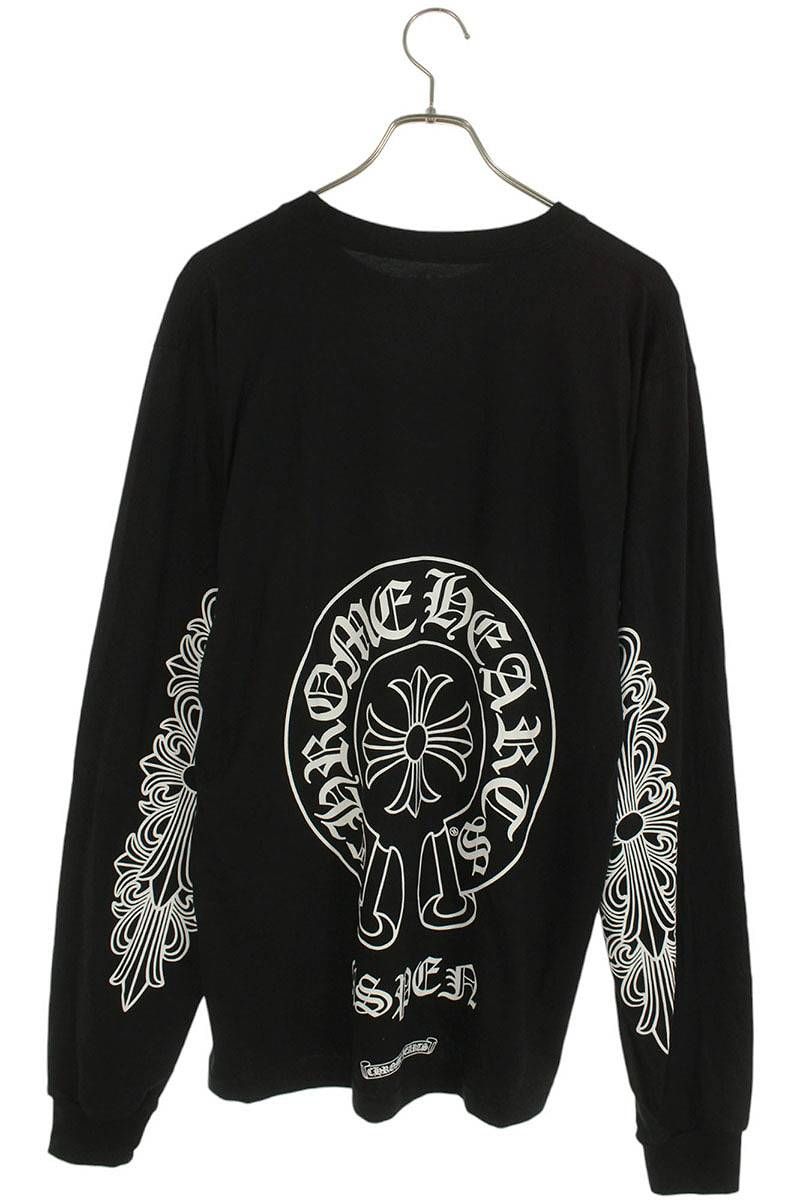 バックホースシュー袖フローラルプリント長袖カットソー メンズ