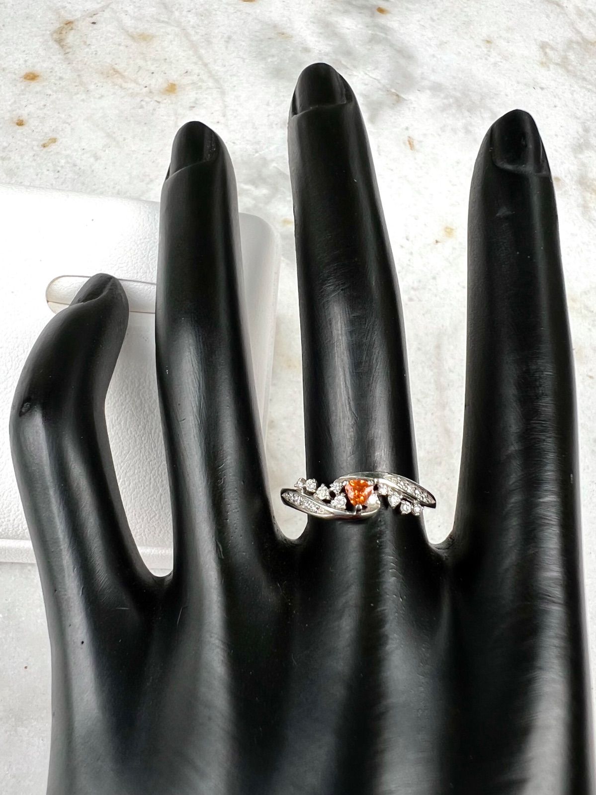 翌日配送可能も多数！ ストーン Pt900 三つの願いを叶える石トリプライトダイヤモンドリング JGGLミニ鑑別付属 品質保証 ！