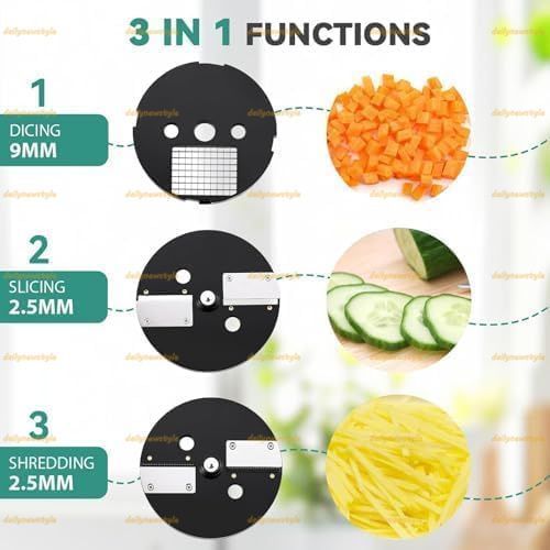 3枚刃付き100W電動野菜チョッパー