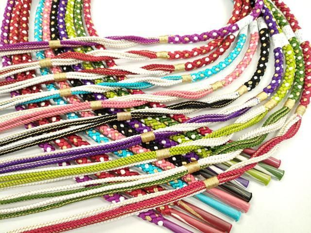 平和屋着物○和装小物 振袖用飾り組み帯締め10本セット 金糸 切り