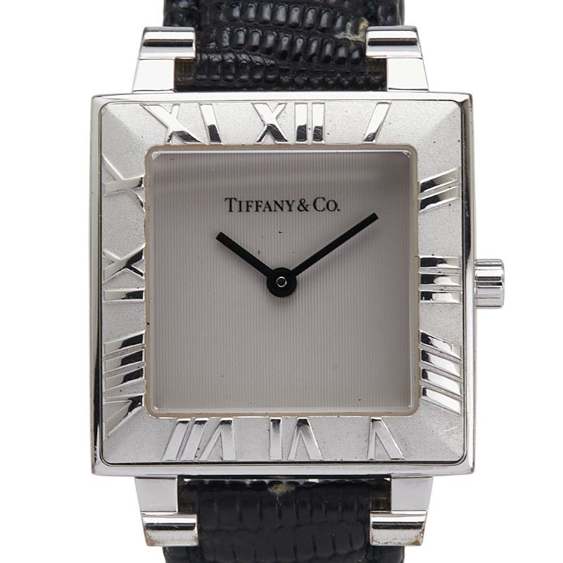 ティファニー アトラス シルバー ブラック SV925 シルバー レザー レディース TIFFANY-Co. 214-33220