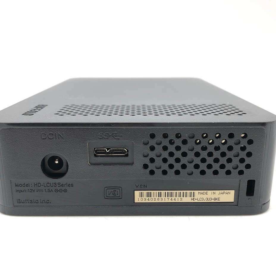 ss6647 【中古】 バッファロー 外付ハードディスク 3TB HD-LC3.0U3-BKE ブラック BUFFALO 外付けHDD 黒 据え置き型 コンパクト USB3.0 テレビ パソコン 録画用 ストレージ 外付ハードディスク 中古