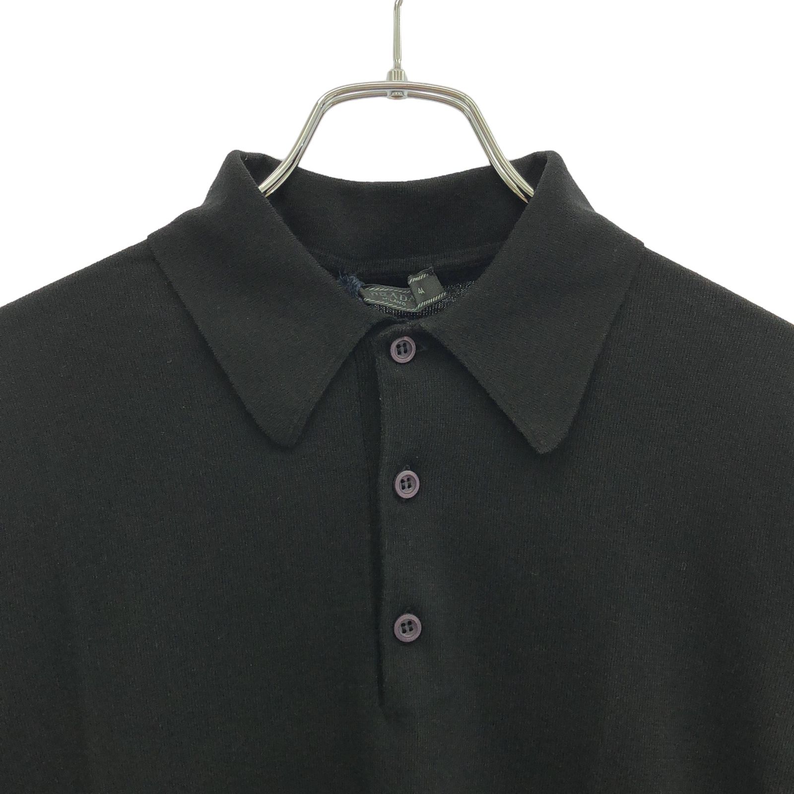 Prada ニットポロ　ウール プラダ PRADA ポロシャツ ニットポロシャツ ブラック ウール ニット