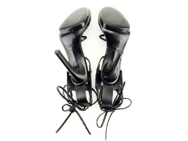 グッチ サンダル 靴 サンダル #34ハーフ ネイビー レザー GUCCI