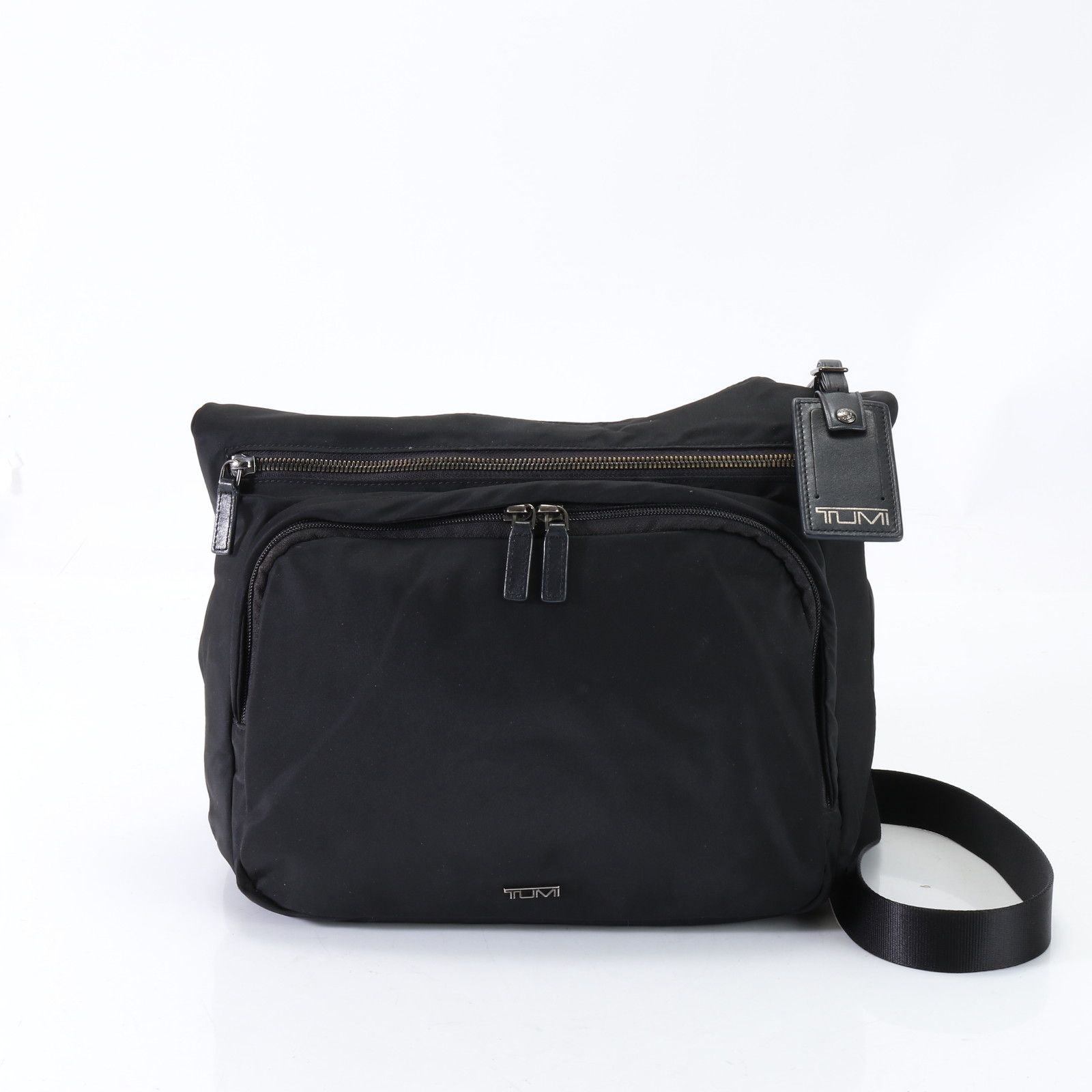美品 TUMI トゥミ トレーサータグ付 レザー ナイロン ショルダーバッグ 