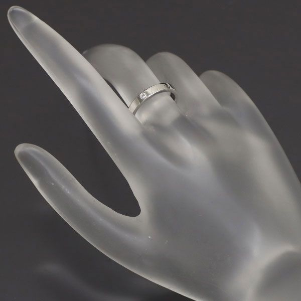 カルティエ エングレーブド2Pダイヤリング 47 7号 Pt950 CARTIER