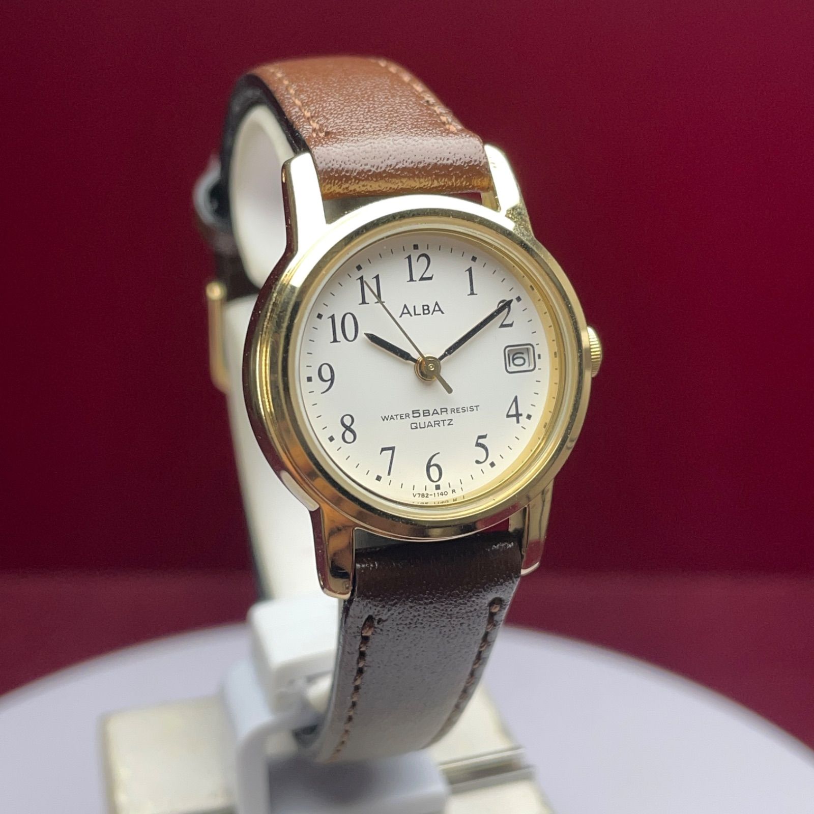 90s 未使用 説明書付き SEIKO ALBA クォーツ 電池交換済 腕時計