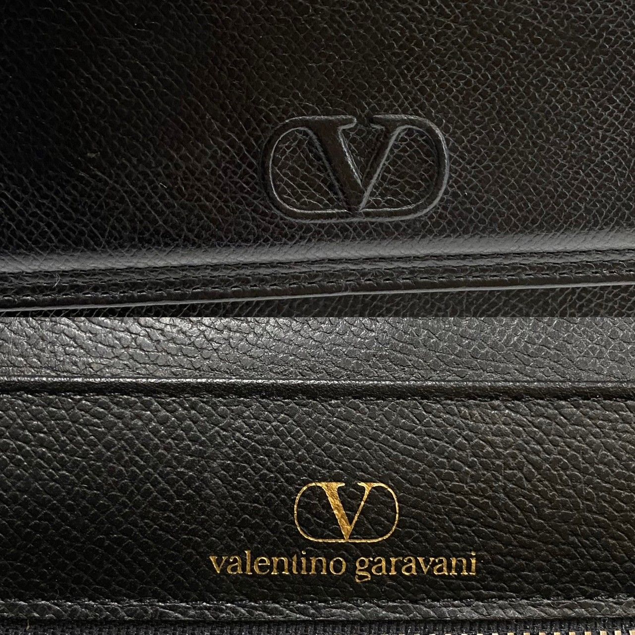 極 美品 VALENTINO ヴァレンティノ ロゴ 型押し フリンジ タッセル レザー 本革 ハンドバッグ ミニ トートバッグ ブラック 80757