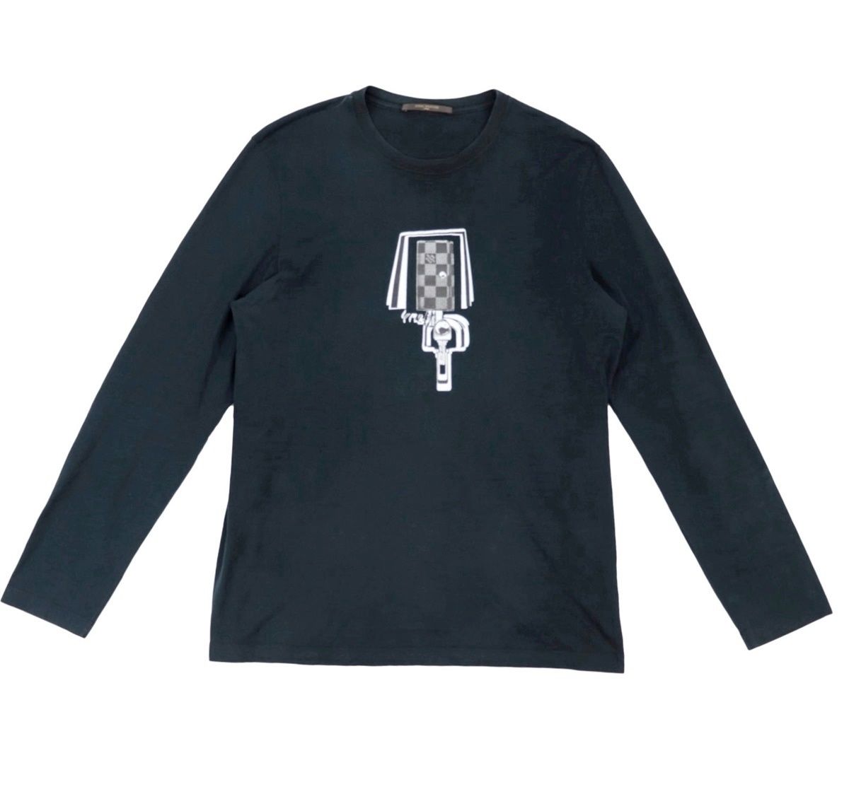 ルイヴィトン ダミエロングTシャツ ブラック ルイヴィトン ダミエ柄