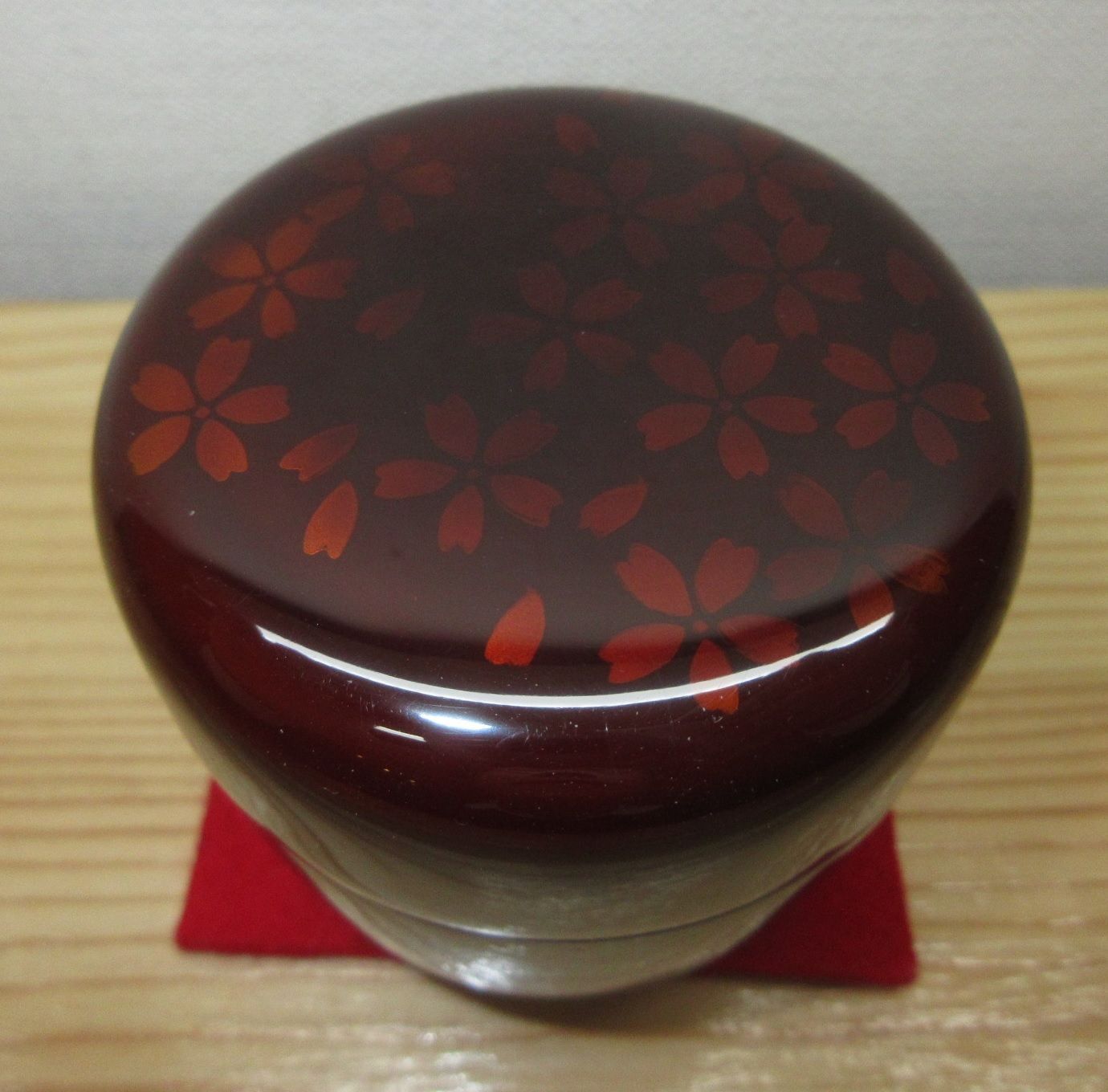 逢絢亭 茶道具 中棗 山中塗 夜桜蒔絵 木製 中村湖彩 共箱入り