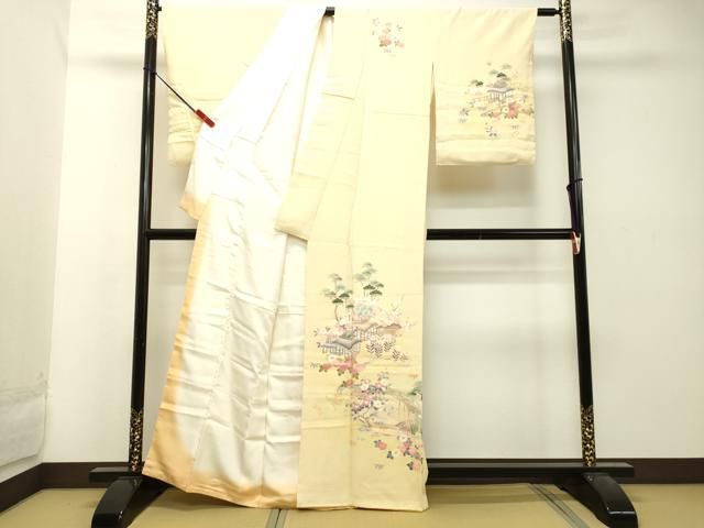 平和屋着物●本加賀友禅作家　和泉衛知　訪問着　風景文　暈し染め　正絹　逸品　DAAT1321tw 平和屋着物○本加賀友禅作家 和泉衛知 訪問着 風景文 暈