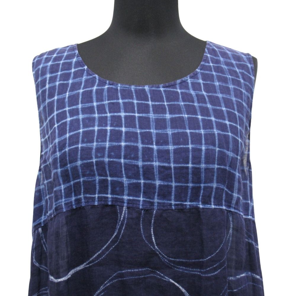 美品 JURGEN LEHL ヨーガンレール 染め リネン ラミー 総柄 切替  