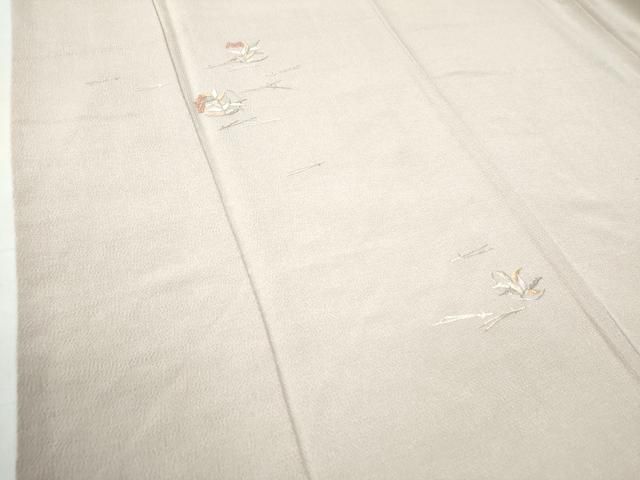 平和屋着物●訪問着　総刺繍　溢れ松葉南天文　銀糸　鬼しぼ縮緬　正絹　逸品　CAAW8668yc 平和屋着物○訪問着 総刺繍 溢れ松葉南天文 銀糸 鬼しぼ縮緬 正絹 逸品