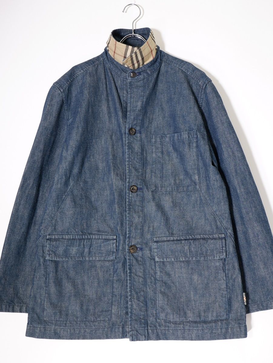 BURBERRY LONDONバーバリーロンドン 裏チェック使い インディゴデニムカバーオールジャケット【L】【MJKA71914】