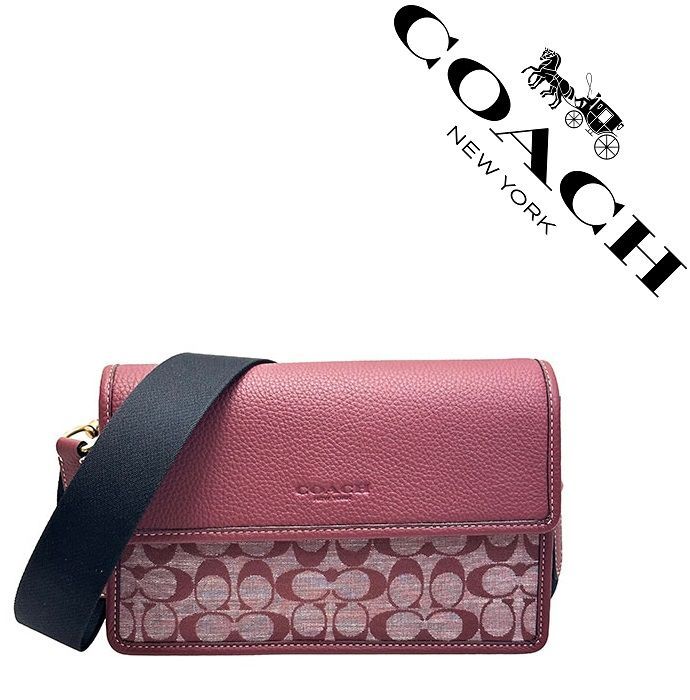 セール中】COACH コーチバッグ CH828 B4/WN ワイン ショルダーバッグ シグネチャー シャンブレー ターナー フラップ クロスボディー  アウトレット品 新品未使用 - メルカリ