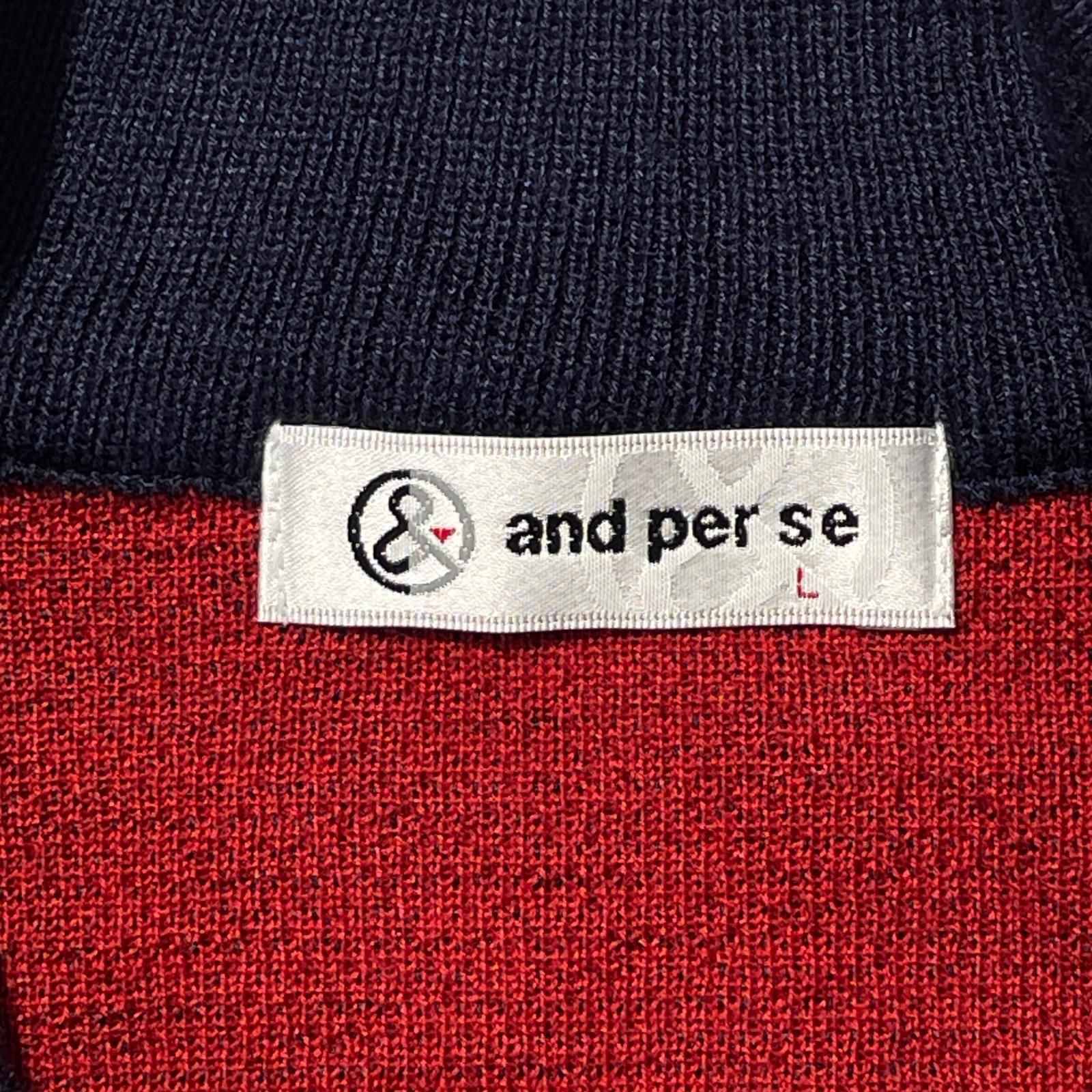 特殊な ♥品 レディース アンパスィ and per se ニットアウター L 紺 ネイビー ダブルジップ 絶対お買い得！