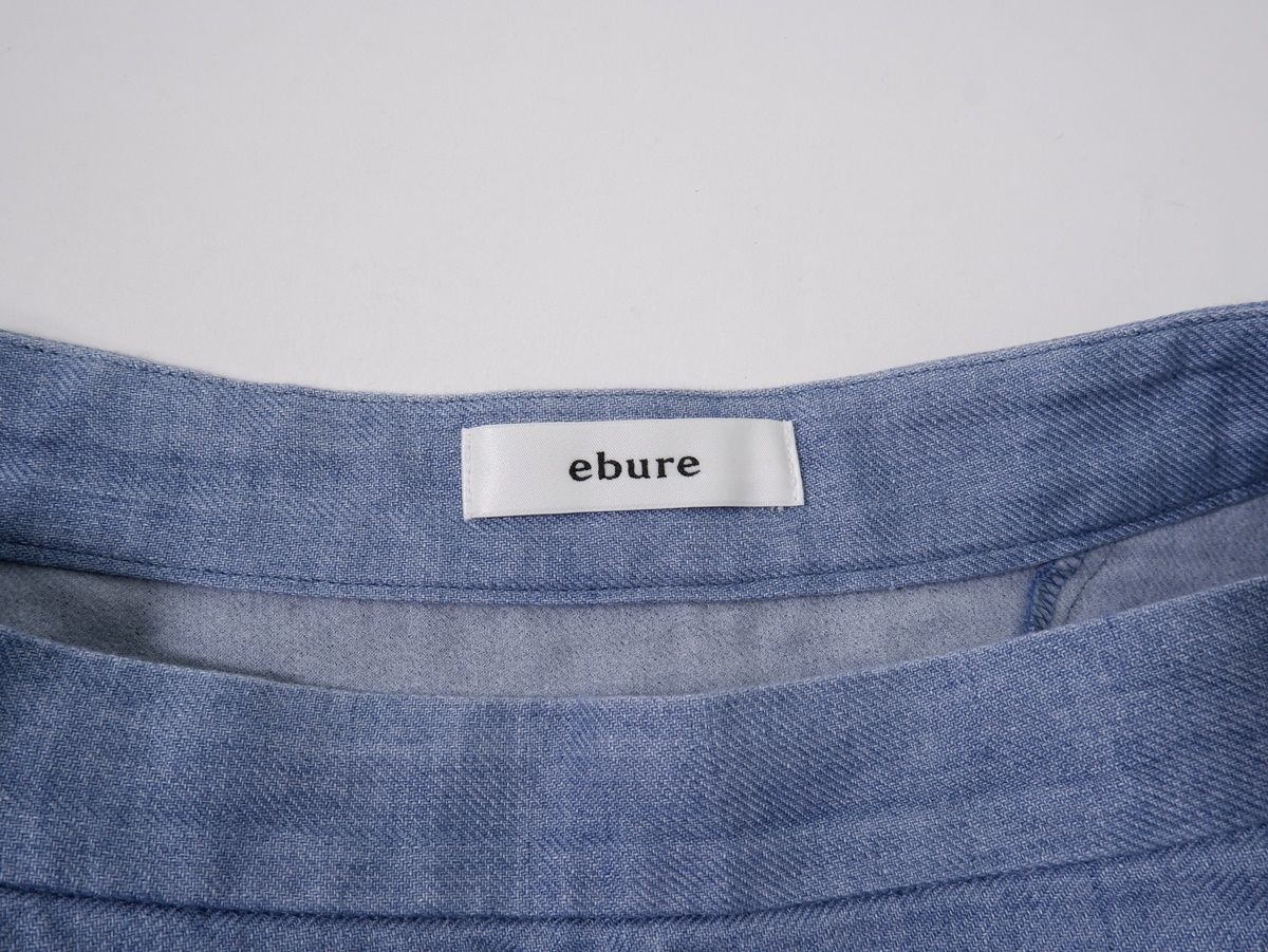 ebure/エブール リネンシャンブレー フレアロングスカート【38  