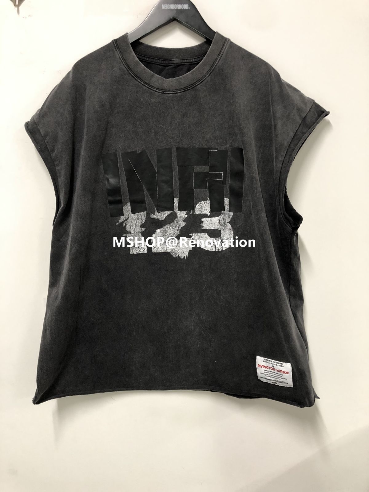 FEAR OF GOD × RRR123 INRI Cut Off SLEEVELESS TEE