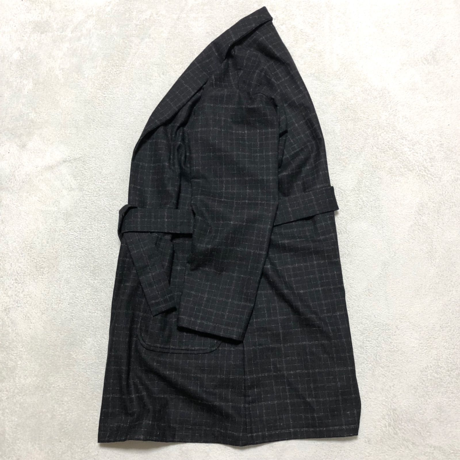 WACKO MARIA BLURRED CHECK GOWN COAT ブラードチェックガウンコート