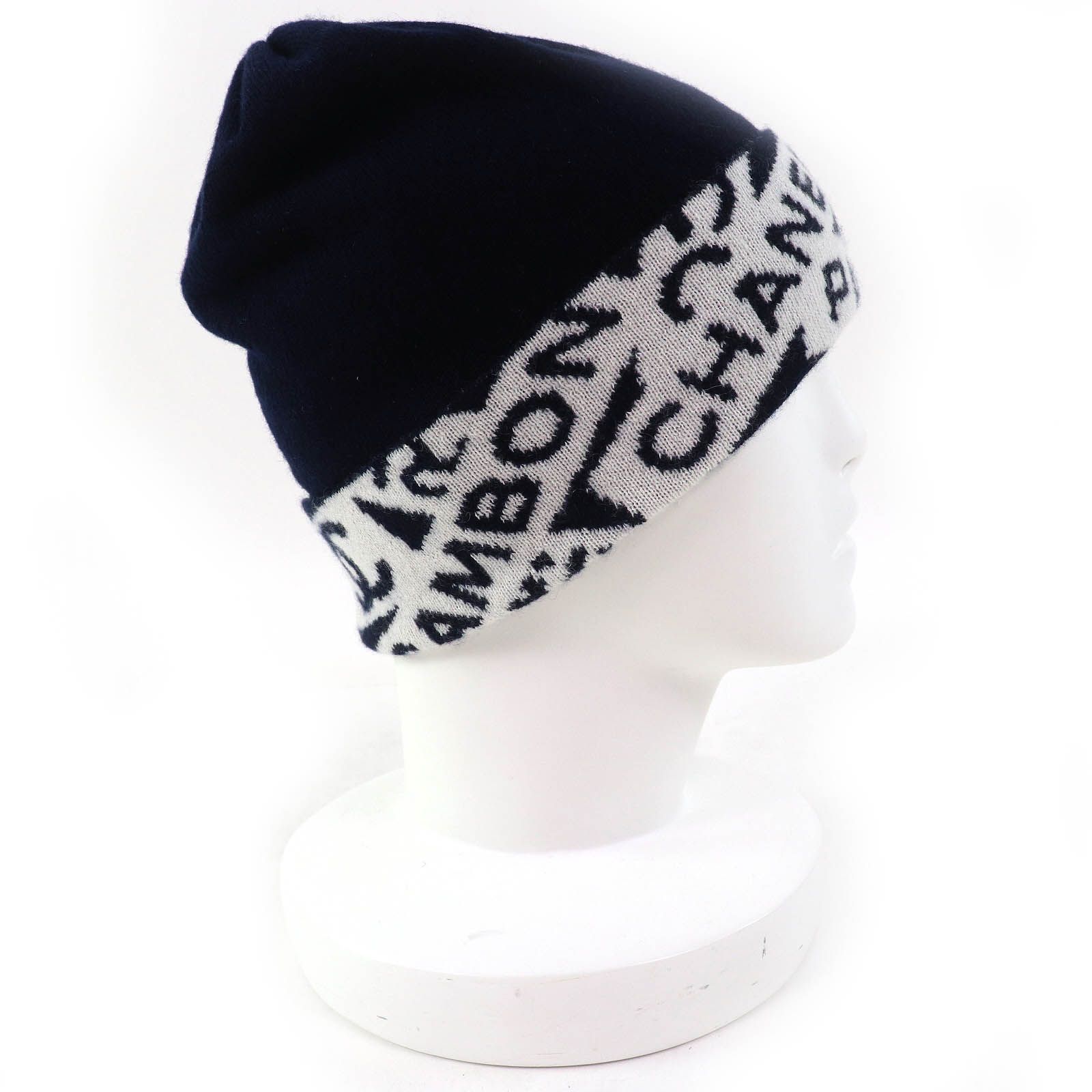 美品△CHANEL シャネル カシミヤ コットン ココマーク ロゴ