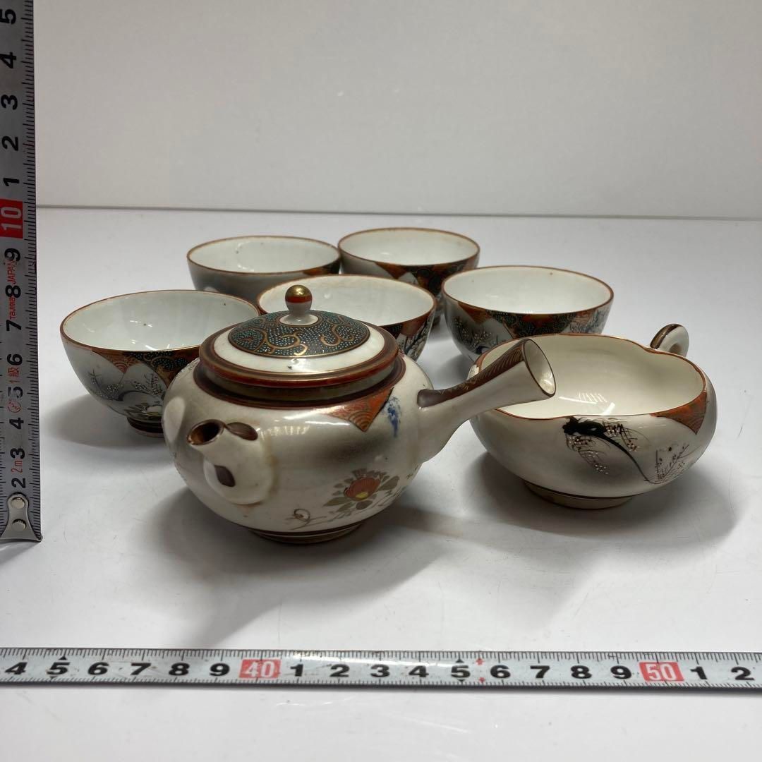 明治時代　九谷焼　青粒手煎茶器セット7点　東Y5-1129⑤ 明治時代 九谷焼 青粒手煎茶器セット7点 東Y5-1129⑤ - メルカリ