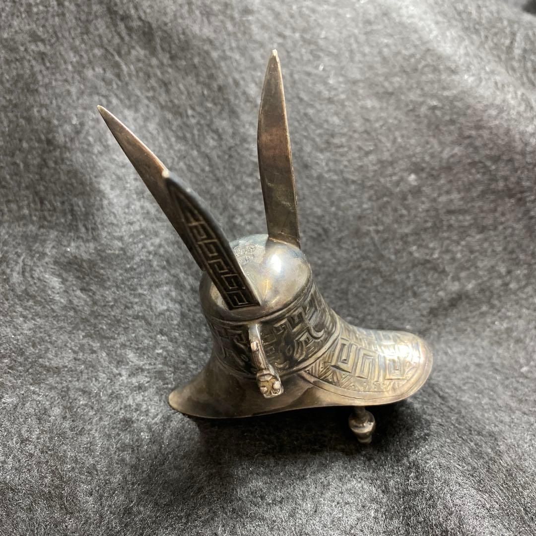 中国古玩 紋銀爵 77g高さ9.3㎝ 東Y7-0110☆2Fトコニコ 中国古玩 紋銀爵