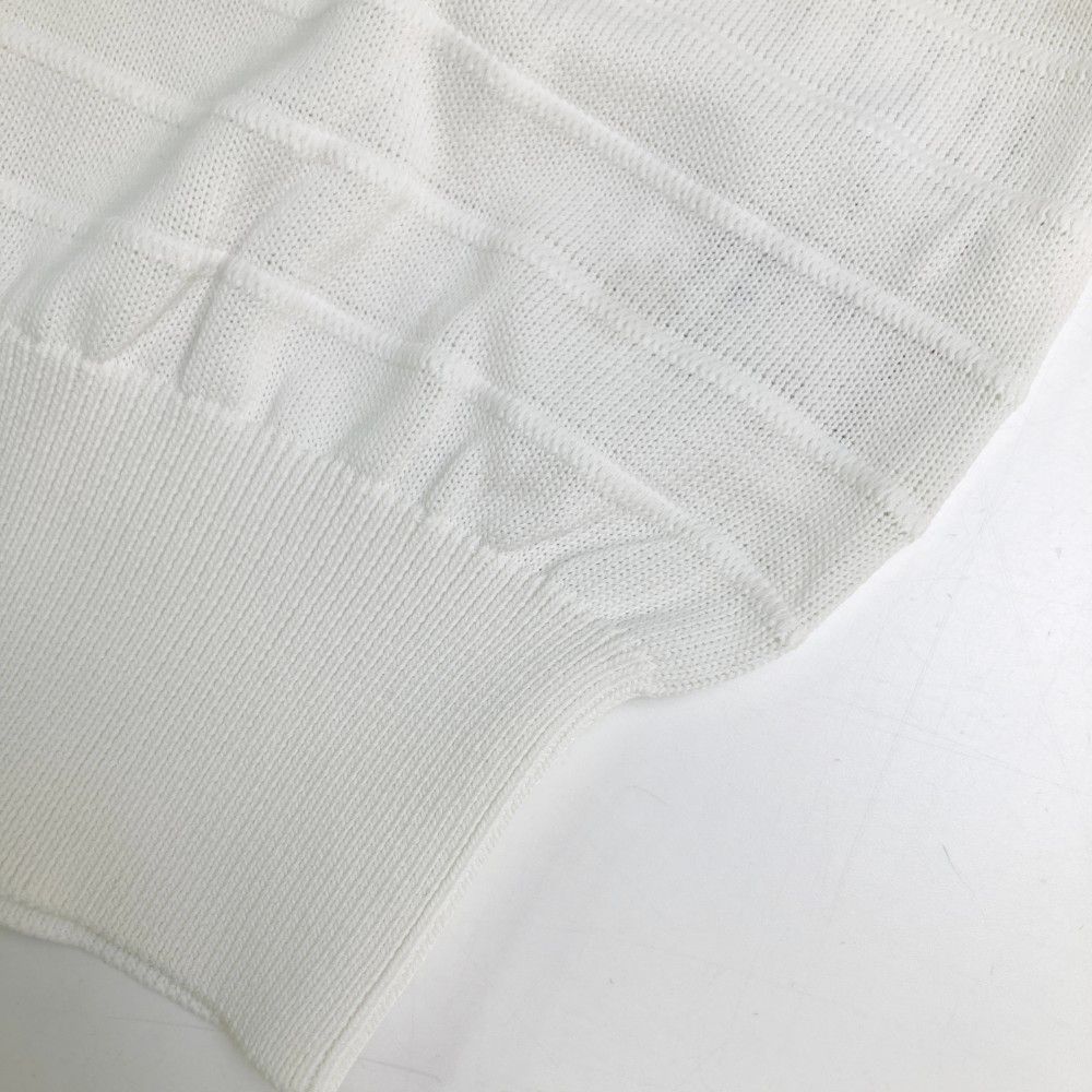 サイズ：0 PEARLY GATES パーリーゲイツ  ニットベスト ボーダー柄 ホワイト系 [240101428377] ゴルフウェア レディース ストスト PEARLY GATES パーリーゲイツ ニットベスト ボーダー柄 ホワイト