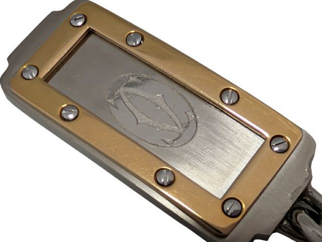 カルティエ キーリング コンビ サントス キーホルダー T1220328 サントス ドゥ カルティエゴールド シルバー アクセサリー  GP SS ステン カルティエ キーリング コンビ サントス キーホルダー T1220328