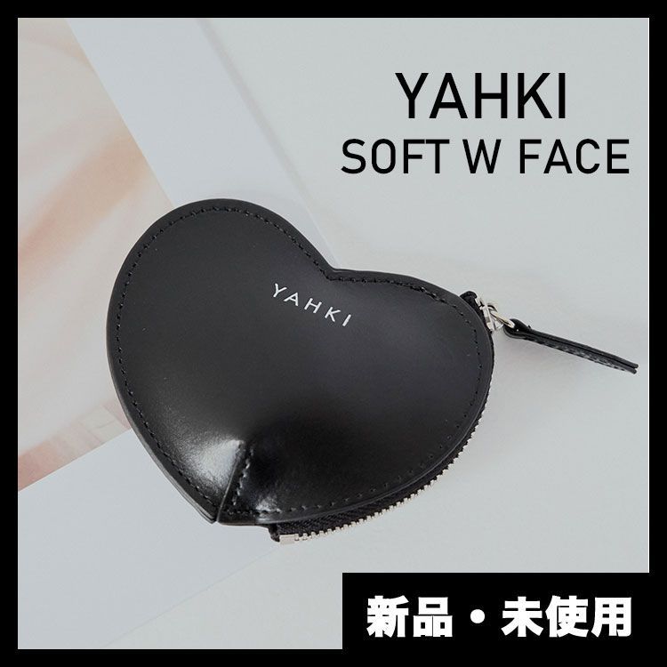 YAHKI/ヤーキ SOFT W FACE レザー ハートミニポーチ ブラック 