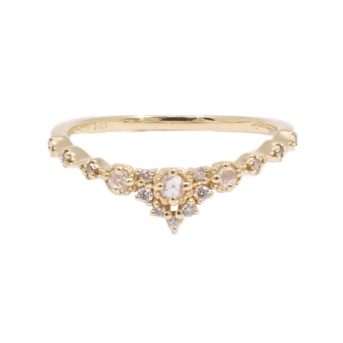 agete アガット リング 指輪 K18YG/ダイヤモンド0.08ct 7号【い