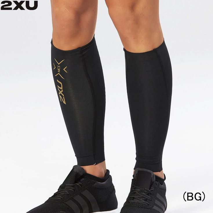 2XU MCSコンプカーフガード ランニングアクセサリ ユニセックス【ua3064b-blkgld】陸上・ランニング用品 S (BG)Black/Gold
