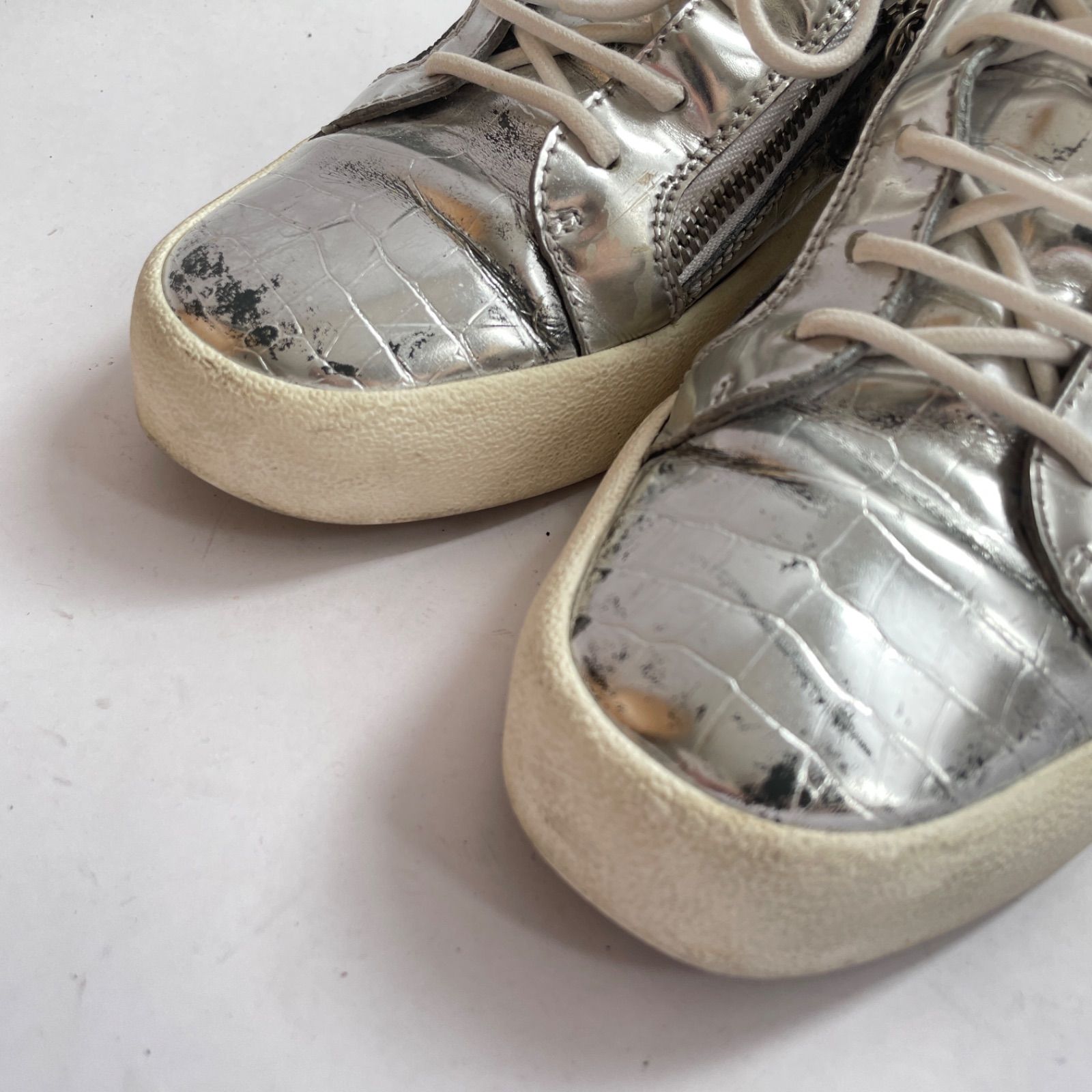 良】ジュゼッペザノッティ メンズ ジップデザイン メタリック