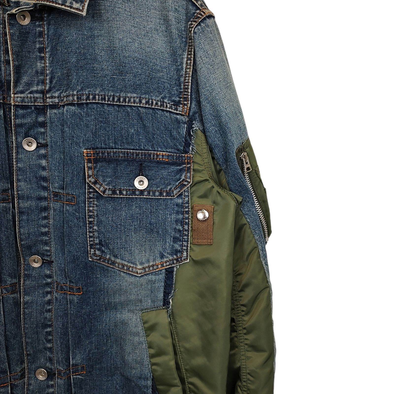 sacai サカイ Denim Nylon Twill MA-1 Jacket デニム ジャケット SCM