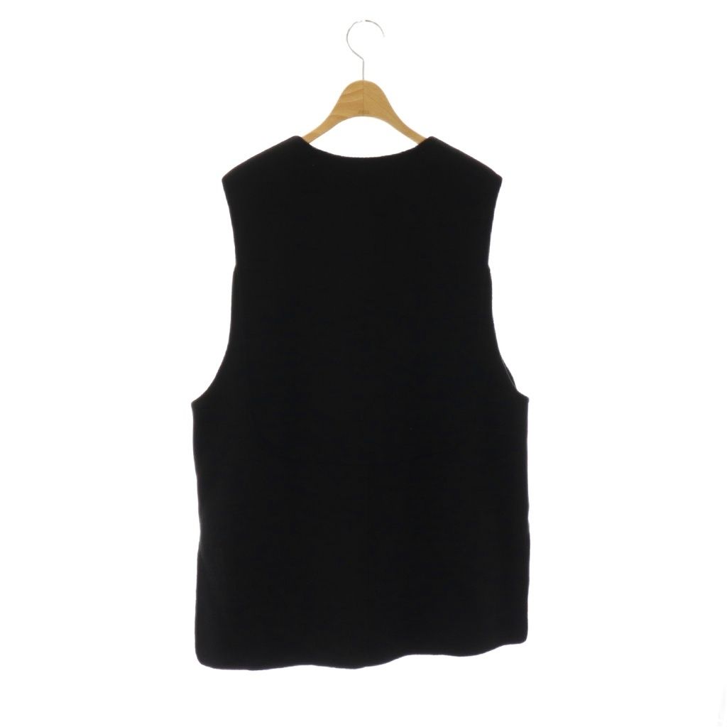 マチャット MACHATT リバーウールベスト 前開き クルーネック F 黒