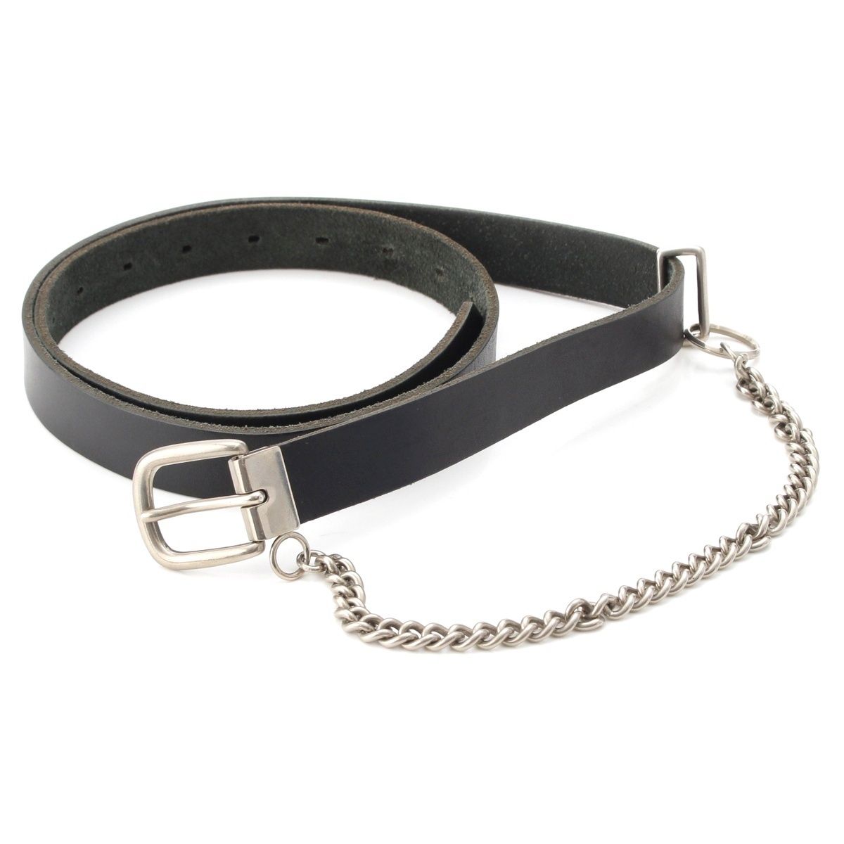 コムデギャルソンオムプリュス レザー チェーン ベルト ブラック S