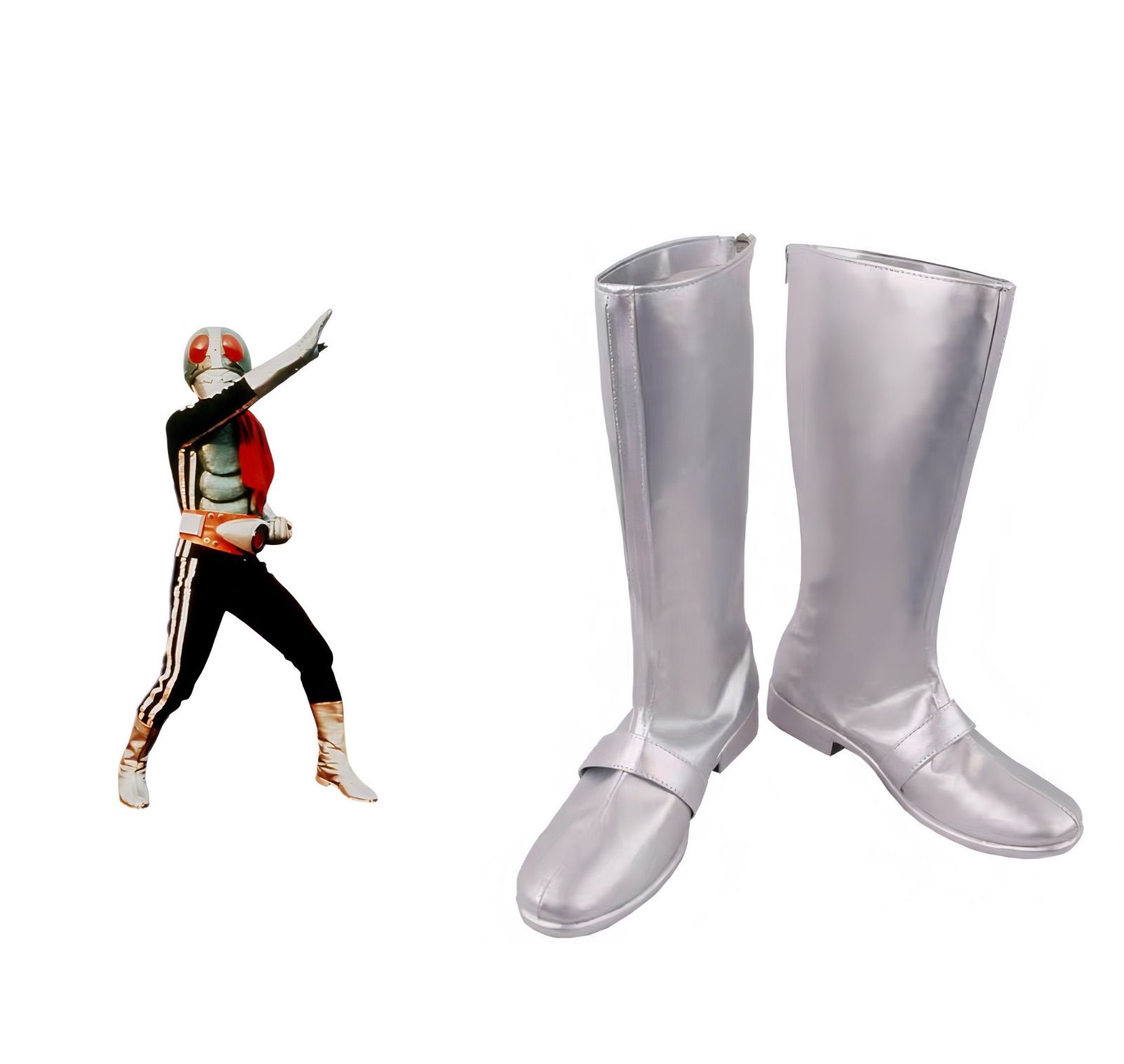 仮面ライダー ブーツ コスチューム コスプレ 仮面ライダー新1号2号 シルバー