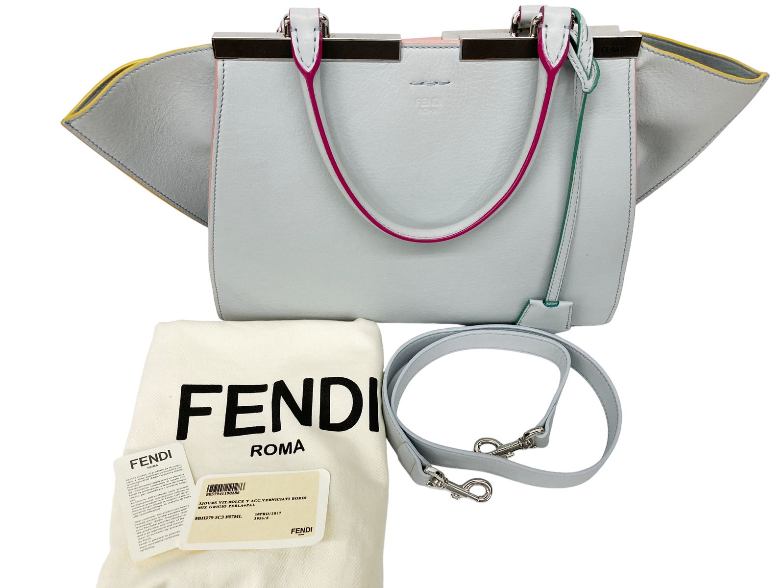 FENDI (フェンディ) 3JOURS トロワジュール 2WAY ハンドバッグ ショルダーバッグ 8BH279 5C3 F07ML グレー  レディース/028