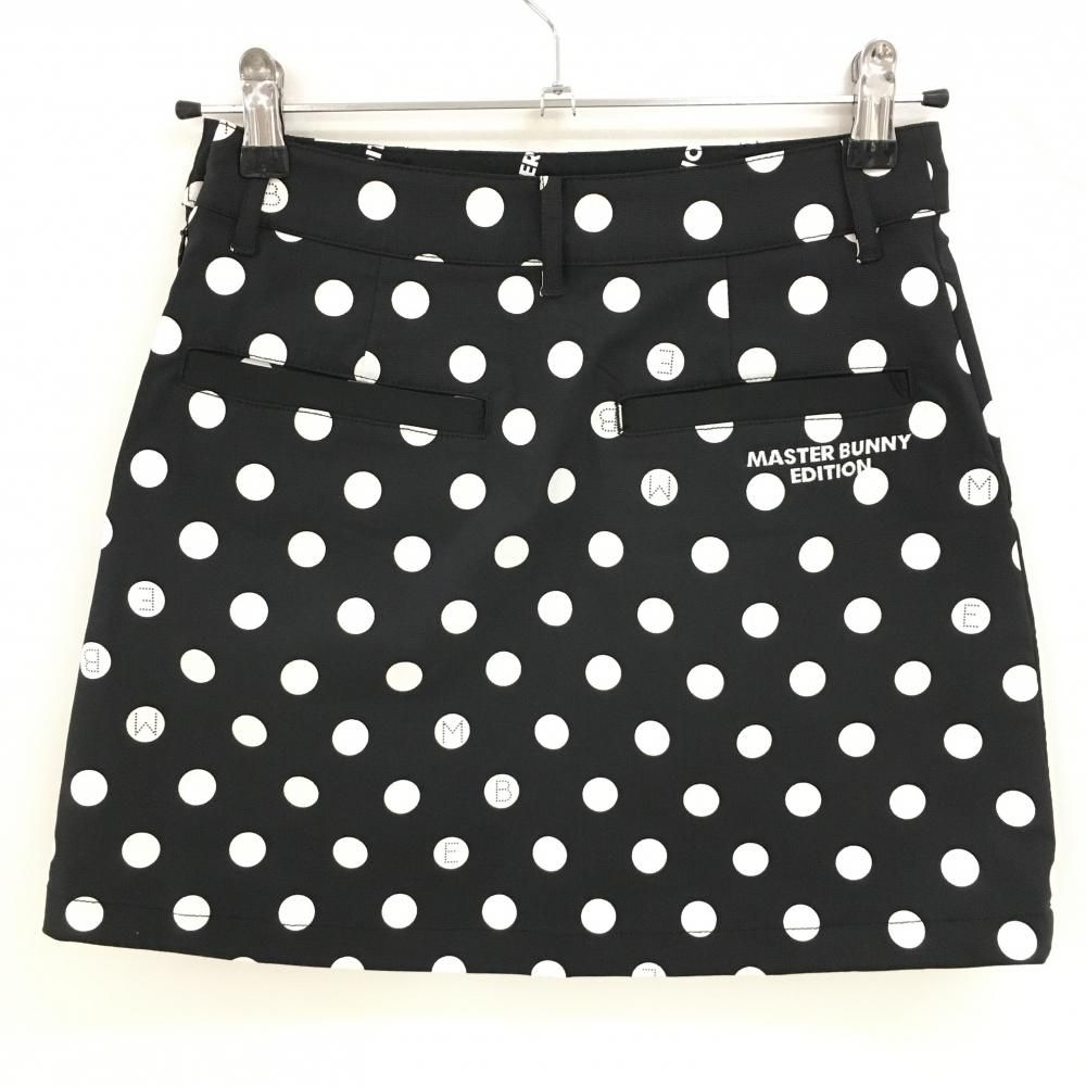 超 マスターバニー スカート 黒×白 ドット ストレッチ レディース 00 XS ゴルフウェア MASTER BUNNY EDITION