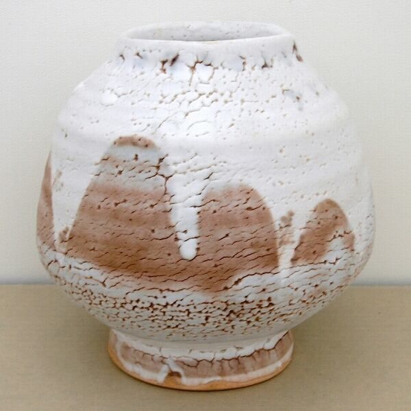 薩摩 清山『四耳飾壺』花瓶 大壺 花鳥 孔雀 山水絵 （3977r47